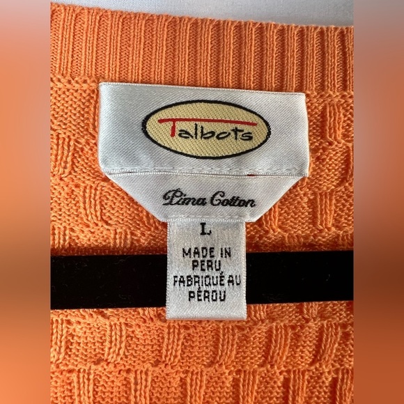 Vintage Talbots sweater light orange pima cotton pullover
Orange V-Neck Size:L - Picture 8 of 13